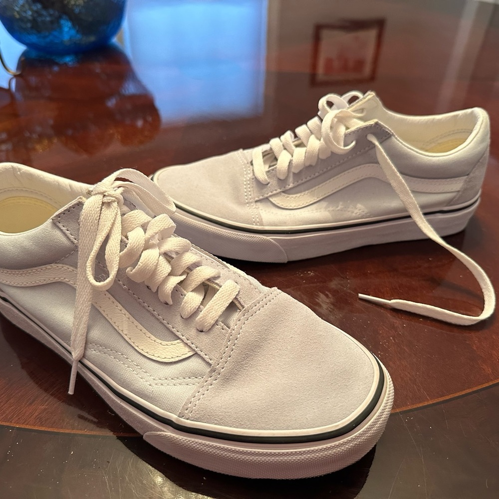 Vans Off The Wall Womens Size 9 Light Blue Low Top Lace Up # Worn Once #